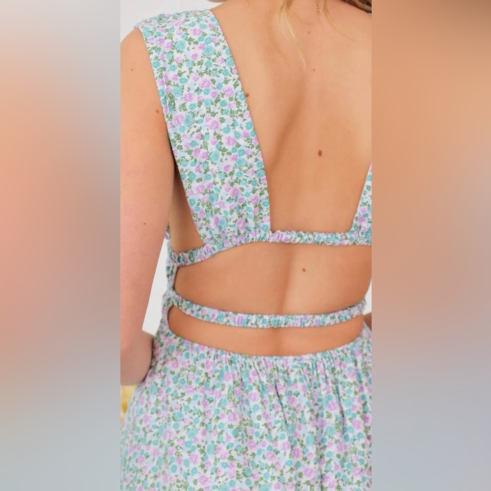 NWT Women’s Floral Backless Mini Dress | Spring Sundress | Sizes S-L - Picture 3 of 8